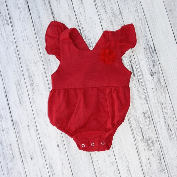 Red Romper 0-3 Months - purchased on Etsy - Picture 3 of 3